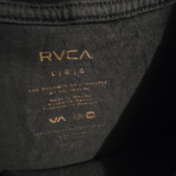 RVCA charcoal Gray/black T-shirt SzL - Picture 5 of 8